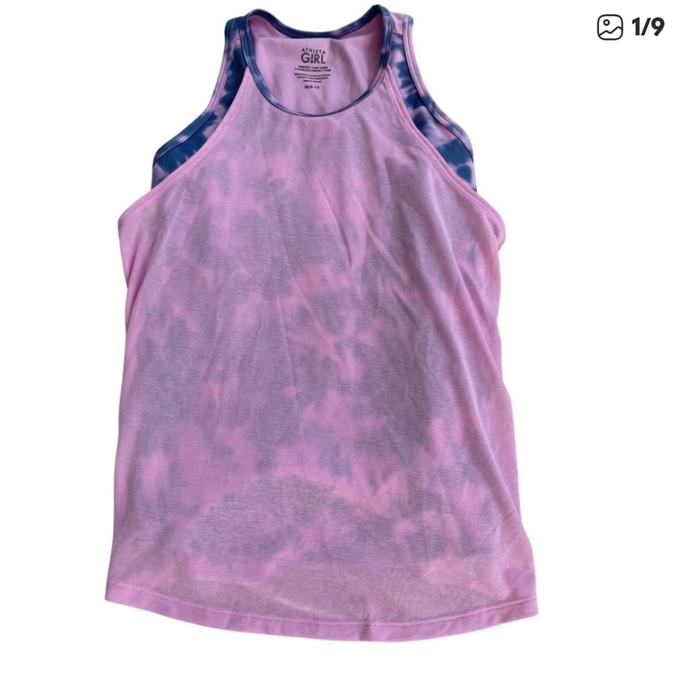 Athleta Girl Pink and Blue Tie-Dye Tank Top.-NWT